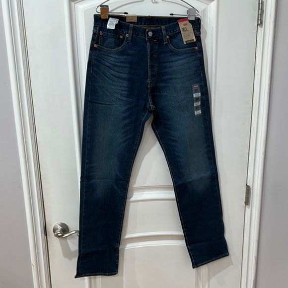 Levi's 501 original stretch jeans Blue Slim Jeans with Distressed Finish